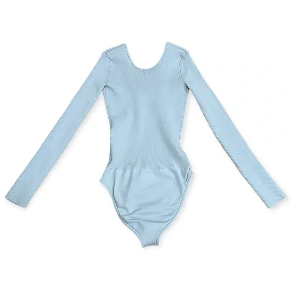 Tibi Tech Rib Bodysuit Light Blue - Picture 3 of 16